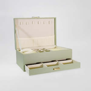 Jewellery Trinket: Two Tier With Gold Latches Jewellery Boxes
