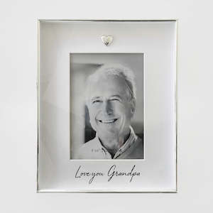 Grandparents: Silver frame W/ Heart - Grandpa