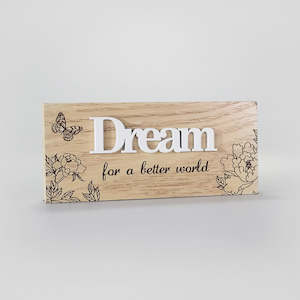 Butterfly Block Sign - 'Dream'