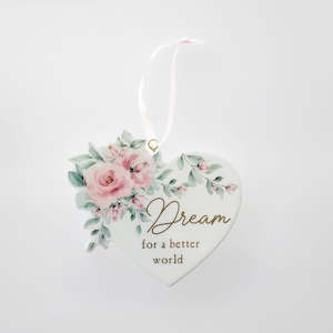 Flower Heart Plaque - 'Dream'