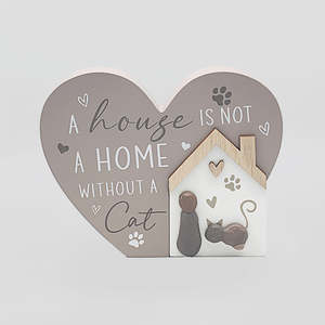 Cats: Plaque 'Not A Home Without A Cat'
