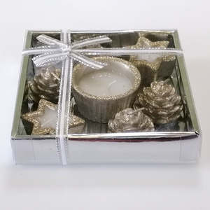 Christmas Candle Tealight Set - Silver