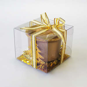 Candles 1: Gold Xmas Votive Candle W/ Xmas Tree