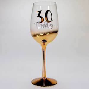 30th Birthday Gold Ombre Wine Glass