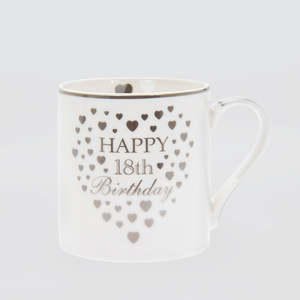 18th Mug 'Gold Hearts'