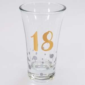 18th: Rose Gold Skinny Shot Glass - 18th