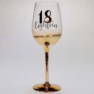 18th Birthday Gold Ombre Wine Glass