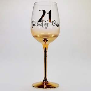 21st Birthday Gold Ombre Wine Glass