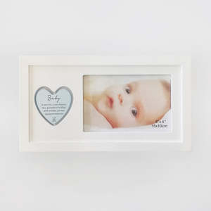 New Baby: Baby Frame W/ Blue Heart