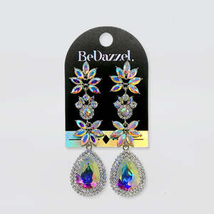 Bedazzel 'Long Petal & Diamante' Earrings