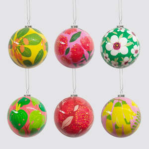 NZ Botanical Baubles S/6