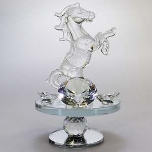 Clear Glass Rearing Horse