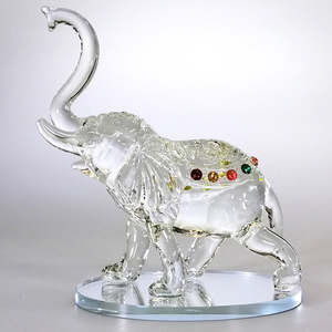 Clear Glass Elephant - Large