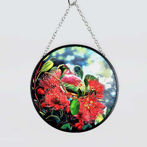 NZ Bird Glass Hanging Discs