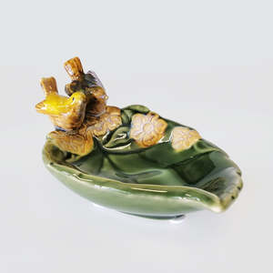 Ceramic Bird Leaf Dish - 16cm