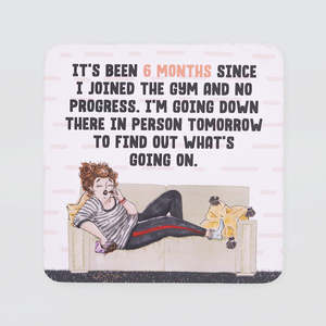 Christmas Gifts For Friends: Funny Coaster - 'Gym'