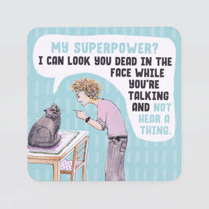 Christmas Gifts For Friends: Funny Coaster - 'Superpower'