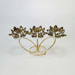 Best Sellers: 3 Flower Candle Stand With Gold Styled Base