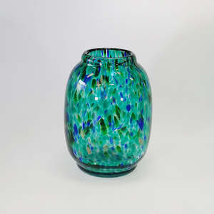 Crystal Glass: Blue & Aqua Glass 'Urn' Shaped Vase - 21cm