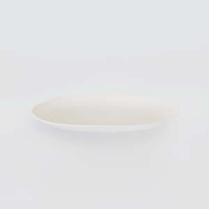 Trays Serveware: Ceramic White Oval Wavey Platter