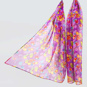 Purple Multi-Coloured Chiffon 'Balloon' Scarf
