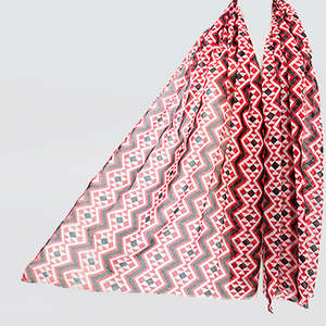 Scarves Bandanas: Red & Black 'Maori Weave' Scarf