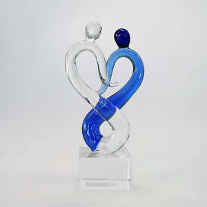 Blue & Clear Glass Dancers