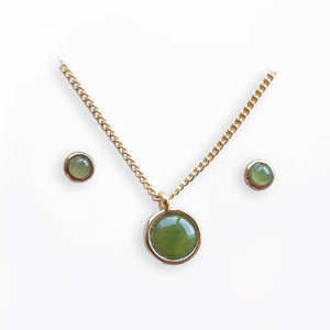 Best Sellers: Jade Necklace & Earrings Set - 'Circles'