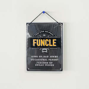 Cocktail Bar Accessories: Funcle' Metal Man Cave Sign