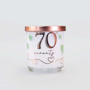 Vanilla Birthday Candle - '70th'