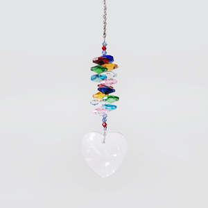 Crystal Suncatcher - 'Rainbow Heart'