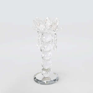 Crystal Glass: Flower Pillar Candle Stand
