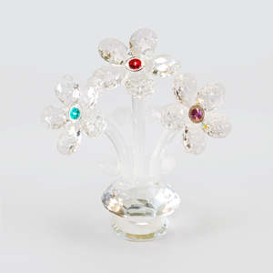 Crystal Glass: Clear Crystal Triple Flower