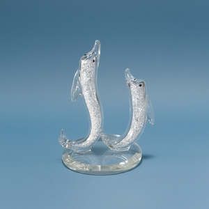 Crystal Glass: Crystal Dolphins - White