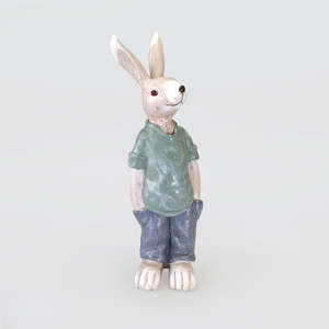 Standing Rabbit Decor - Green Top