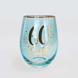 Wine Accessories: 60th Fluted Stemless Glass
