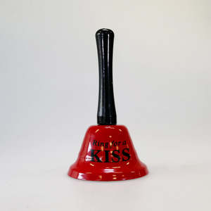 Ring For A Kiss' Bell - Red 7.5x12cm