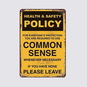 Fun Plaques: Fun Tin Sign - 'Health & Safety'