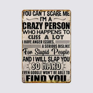Fun Plaques: Fun Tin Sign - 'Crazy Person'