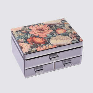 Her: Red Flower Jewellery Box - 3 Tiers