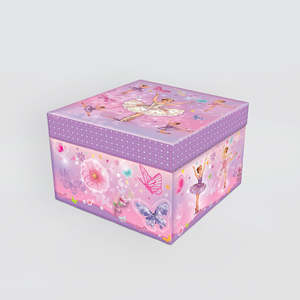 Jewellery Trinket: Square Music Box - 'Pink Ballerina'