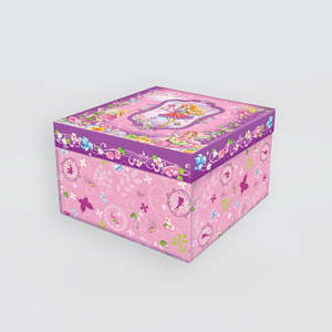 Jewellery Trinket: Square Music Box - 'Fairy Pink'