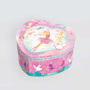 Jewellery Trinket: Heart Music Box - 'Pink Ballerina'