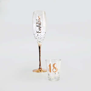 18th: Champagne & Shot Glass Set - 18th