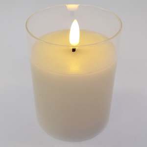 LED Glass Candle - 10cm