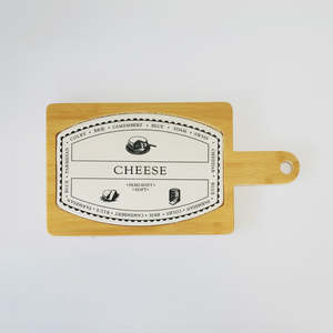Trays Serveware: Wood & Ceramic Cheese Board - Rectangle