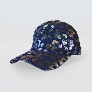 Blue Butterflies Foil Cap