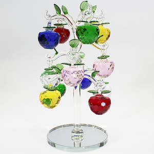 Crystal Glass: 12 Apple Multicolour Glass Apple Tree