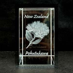 Crystal Paperweight - Pohutukawa