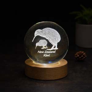 Crystal Glass: Glass Light Up Ball - Kiwi